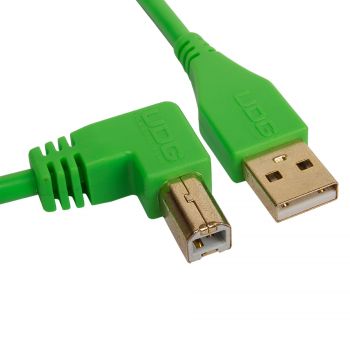 cable udg usb 2.0 a-b vert coudé 1m
