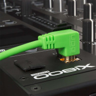 cable udg usb 2.0 a-b vert coudé 1m