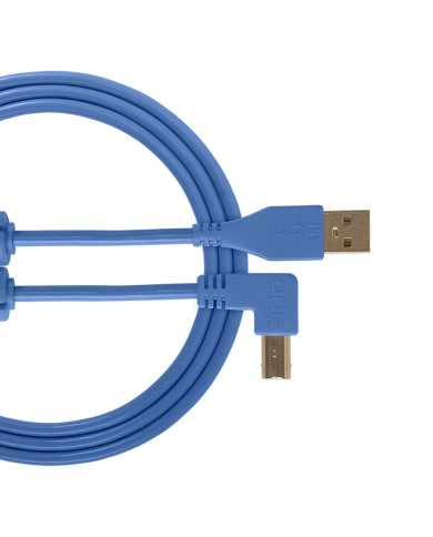 Câble UDG USB 2.0 A-B Bleu Coudé 1m