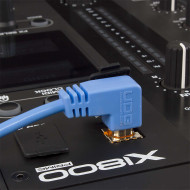 cable udg usb 2.0 a-b bleu coudé 1m