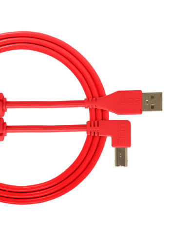 Câble UDG USB 2.0 A-B Rouge Coudé 1m