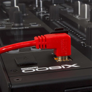 cable udg usb 2.0 a-b rouge coudé 1m