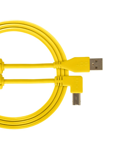 Câble UDG USB 2.0 A-B Jaune Coudé 1m