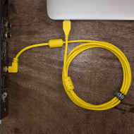 cable udg usb 2.0 a-b jaune coudé 1m