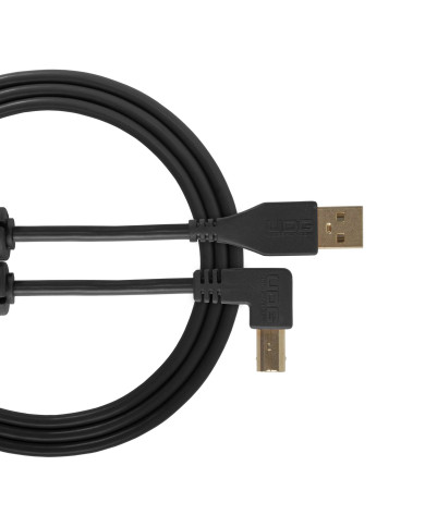 Câble UDG USB 2.0 A-B Noir Coudé 2m