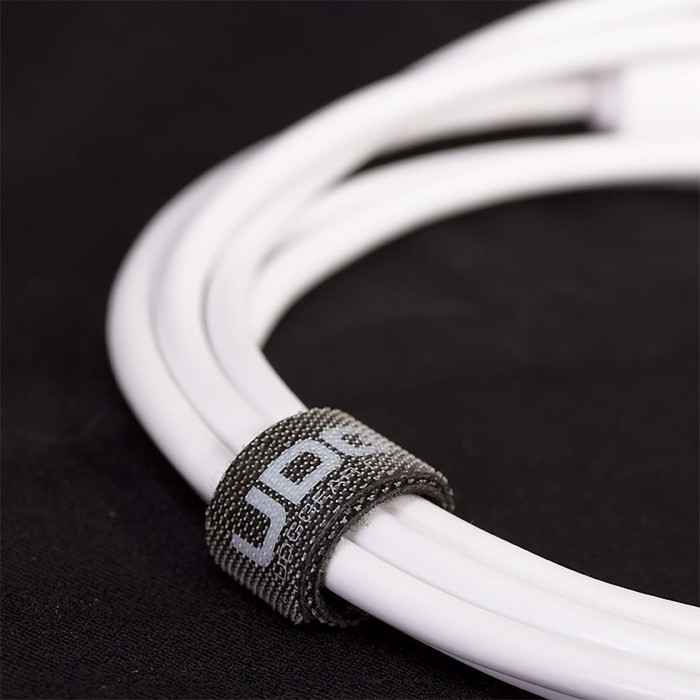 cable udg usb 2.0 a-b blanc coudé 2m