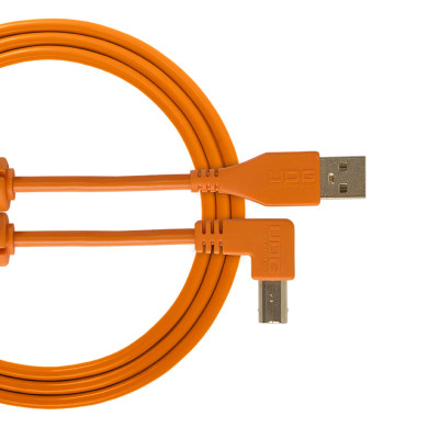 cable udg usb 2.0 a-b orange coudé 3m