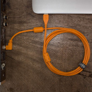 cable udg usb 2.0 a-b orange coudé 3m