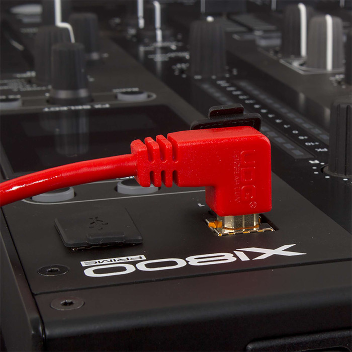 cable udg usb 2.0 a-b rouge coudé 3m