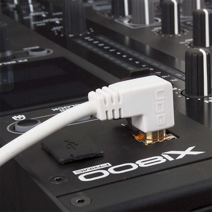 cable udg usb 2.0 a-b white coudé 3m