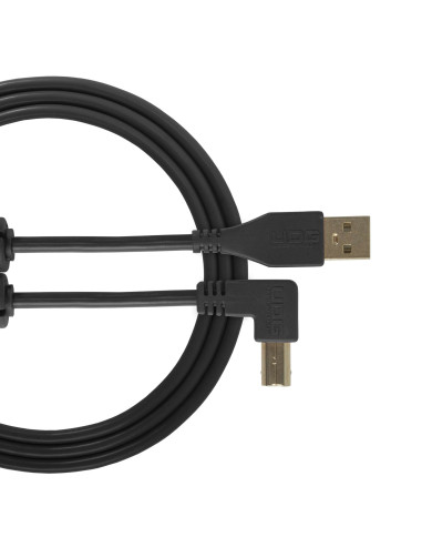 Câble UDG USB 2.0 A-B Noir Coudé 1m