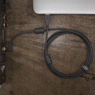 cable udg usb 2.0 a-b noir coudé 1m