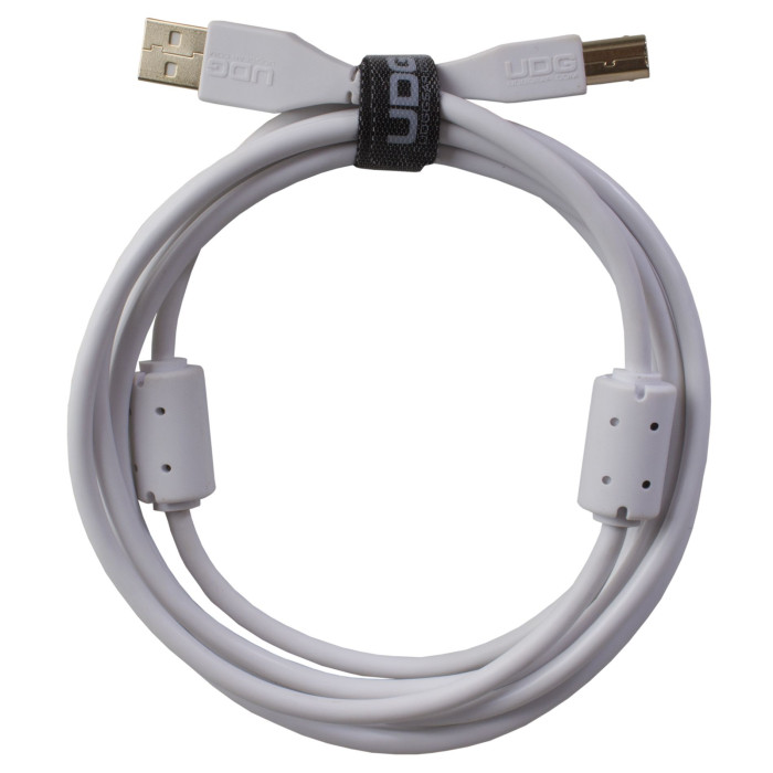 câble udg usb 2.0 a-b blanc droit 1m