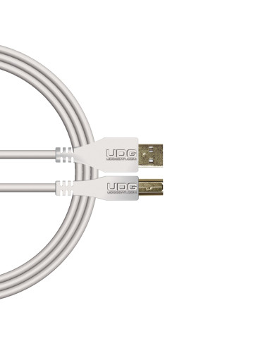 Câble UDG USB 2.0 A-B Blanc Droit 1m