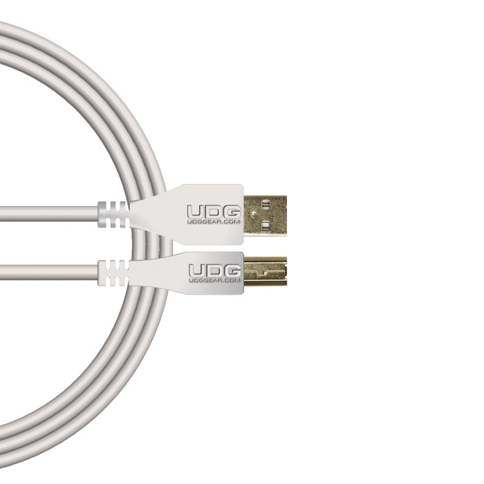 câble udg usb 2.0 a-b blanc droit 1m