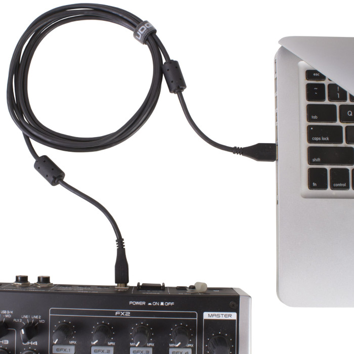 câble udg usb 2.0 a-b noir droit 2m