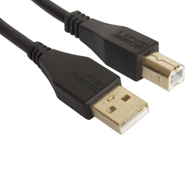 câble udg usb 2.0 a-b noir droit 2m