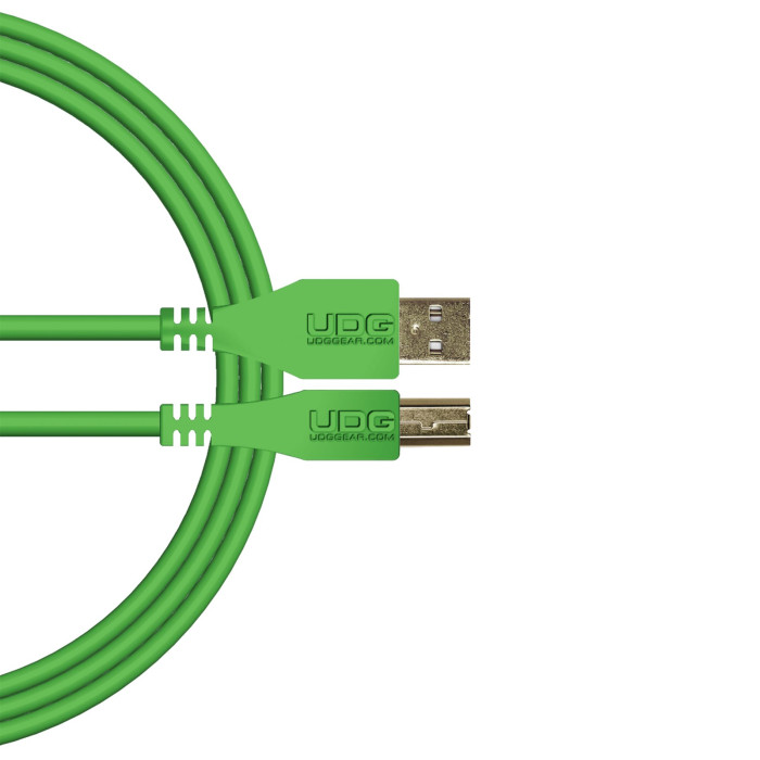 câble udg usb 2.0 a-b vert droit 2m
