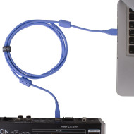 câble udg usb 2.0 a-b bleu droit 2m