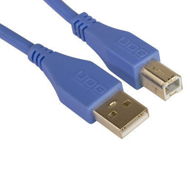 câble udg usb 2.0 a-b bleu droit 2m