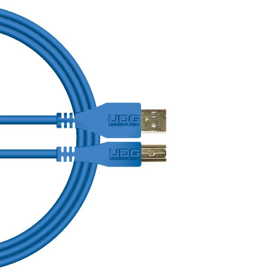 câble udg usb 2.0 a-b bleu droit 2m