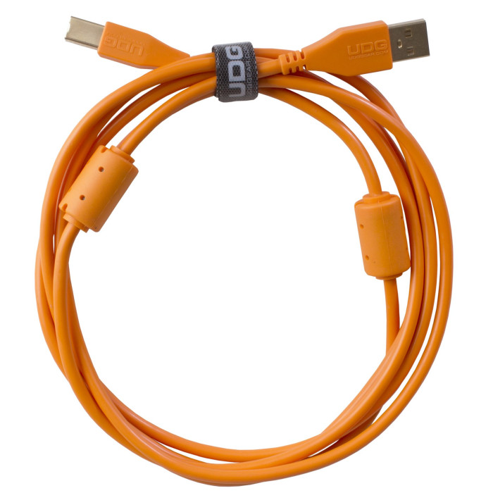 câble udg usb 2.0 a-b orange droit 2m
