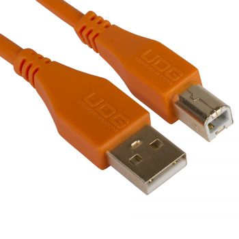 câble udg usb 2.0 a-b orange droit 2m
