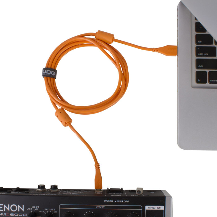 câble udg usb 2.0 a-b orange droit 2m