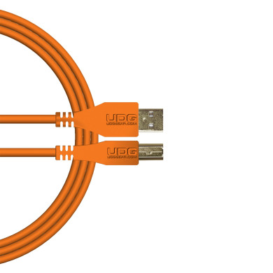 câble udg usb 2.0 a-b orange droit 2m