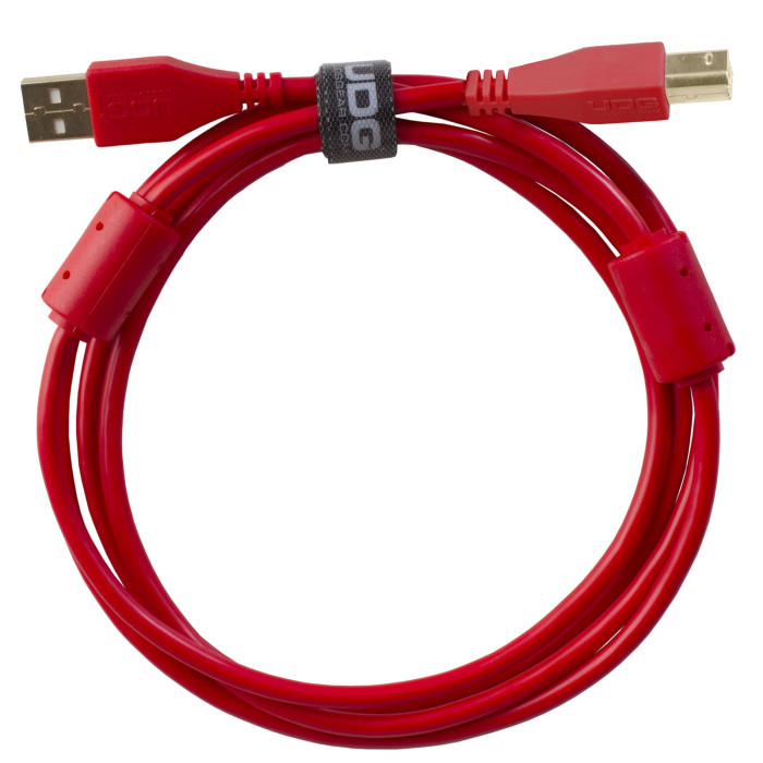 cable udg usb 2.0 a-b rouge droit 2m