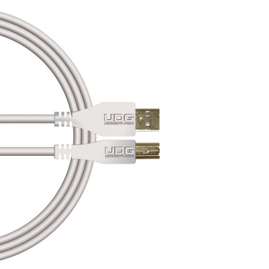 câble udg usb 2.0 a-b blanc droit 2m