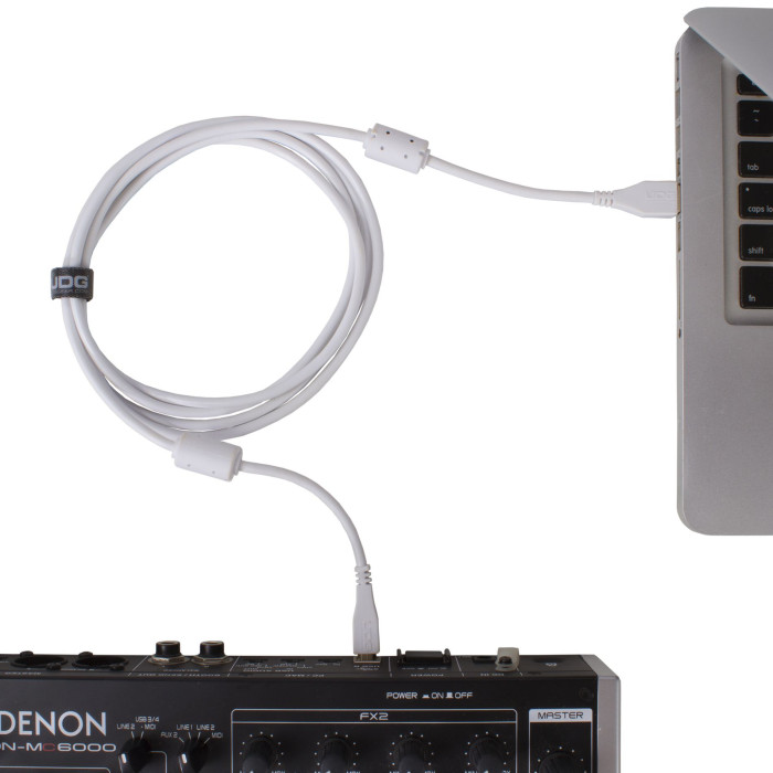 câble udg usb 2.0 a-b blanc droit 2m