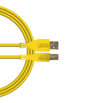 câble udg usb 2.0 a-b jaune droit 2m
