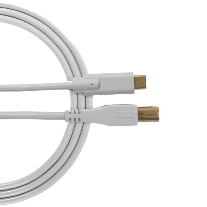 câble udg usb 2.0 c-b blanc droit 1.5m