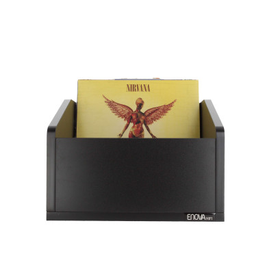 Meuble de rangement noir pour 120 vinyles
