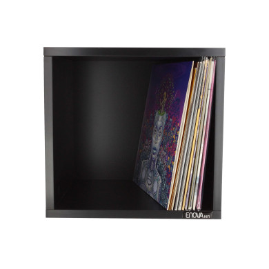 Meuble de rangement noir pour 120 vinyles