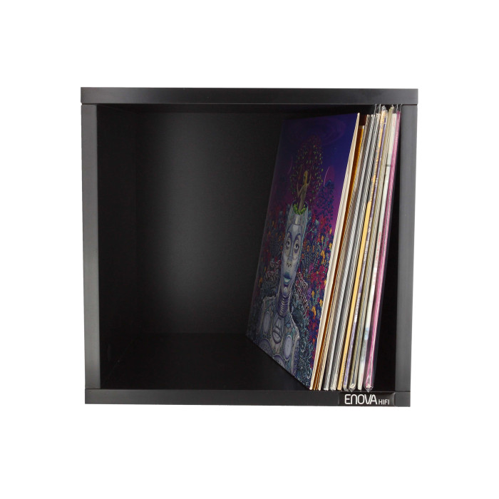 Meuble de rangement noir pour 120 vinyles