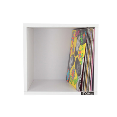 Meuble de rangement noir pour 120 vinyles