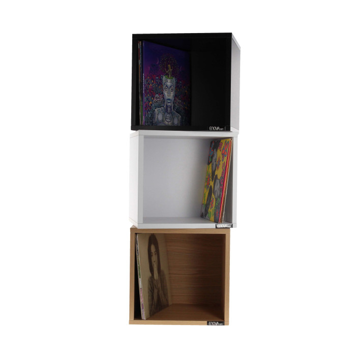 Meuble de rangement noir pour 120 vinyles