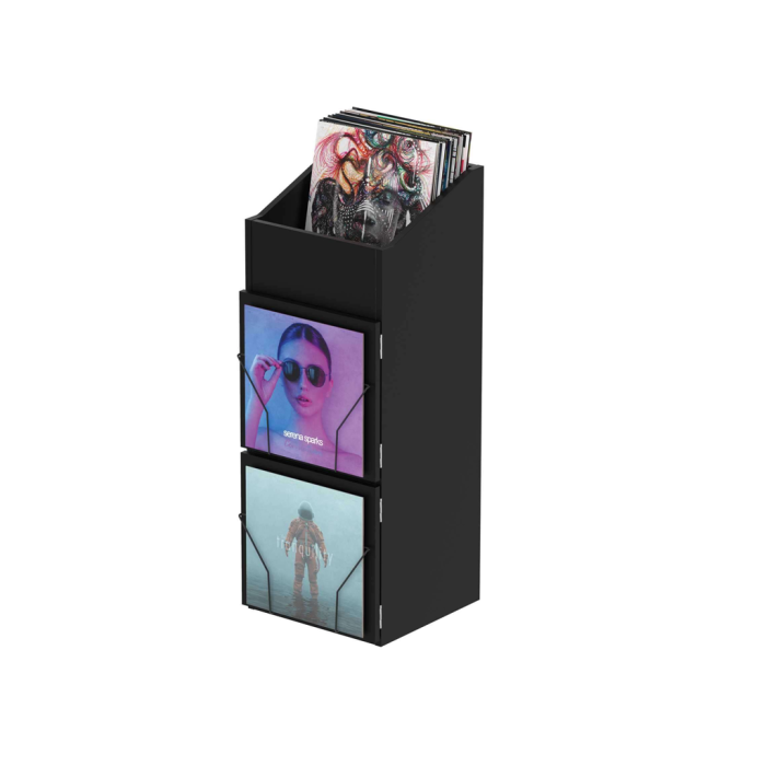 Casier de rangement 330 vinyles finition noir