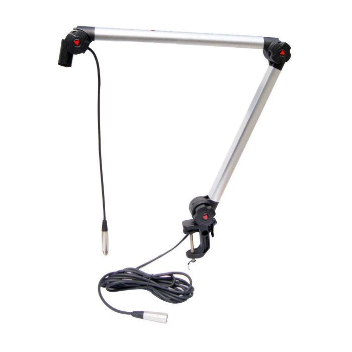 Pied de micro broadcast argent