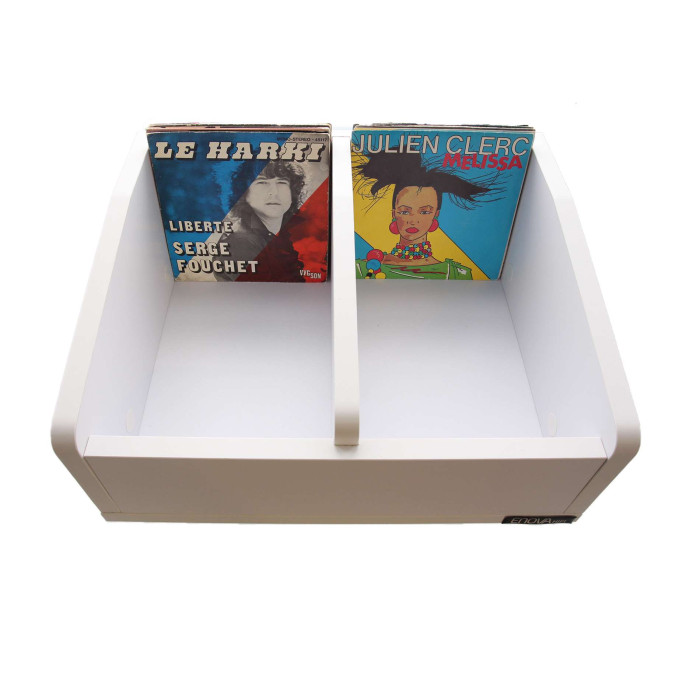 Meuble blanc pour vinyles 45 tours