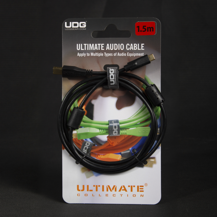câble udg usb 2.0 c-b noir droit 1.5m