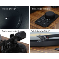 Pack Platine vinyle hifi USB/Bluetooth - finition bois