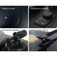 Pack Platine vinyle hifi USB/Bluetooth - finition noire