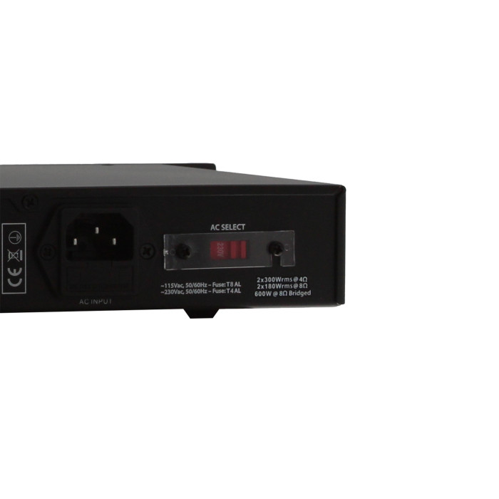 Amplificateur 1U 2x300W RMS sous 4 ohms