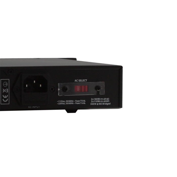 Amplificateur 1U 2x180W RMS sous 4 ohms