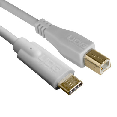 Câble UDG USB 2.0 C-B Blanc Droit 1.5m
