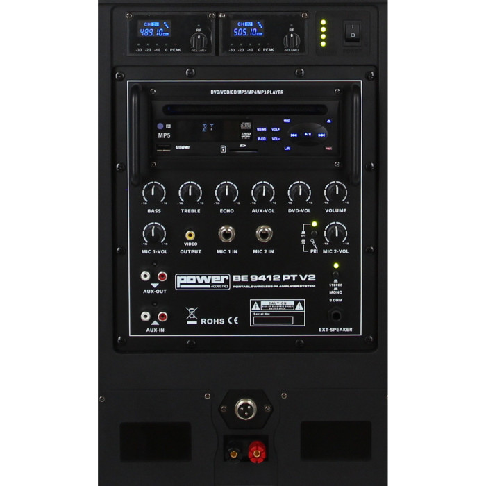 Sono Portable Lecteur CD MP3/SD/USB/DIVX/Bluetooth + 2 Micros Main et 2 Serre-Tête UHF
