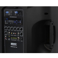 Sono Portable Lecteur CD MP3/SD/USB/DIVX/Bluetooth + 2 Micros Main et 2 Serre-Tête UHF